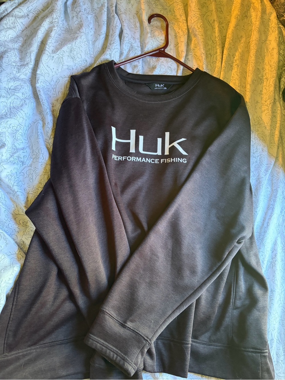 Huk Black Crewneck Sweatshirt with White Logo